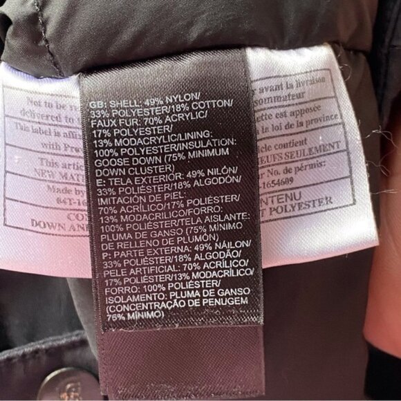 North Face Coat Woman Large Black Hyvent Down Filled Adjustable Pockets NO HOOD - Picture 12 of 16